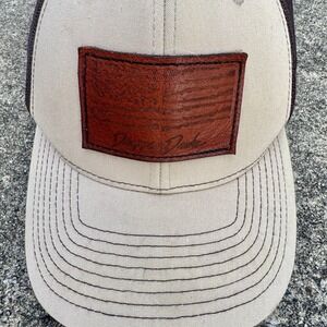 Dropping Drake Men's Duck Flag Laser Engraved Trucker Hat W/ Mesh Back Tan/Brown
